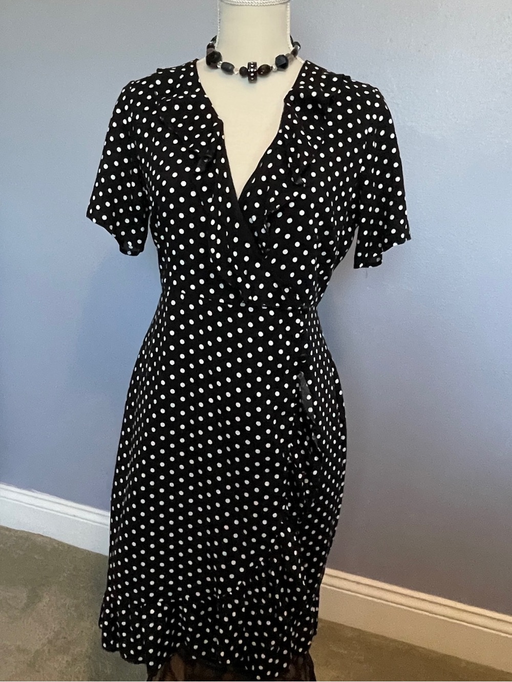 NWT Pink Martini Irresistible Polka Dot Wrap Dress size M
